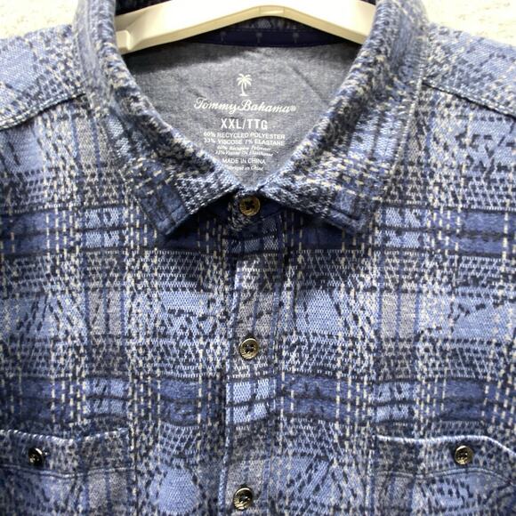 $148 Tommy Bahama Shirt Mens 2XL Fireside Fronds Plaid Check Flannel heavyweight - Picture 5 of 9